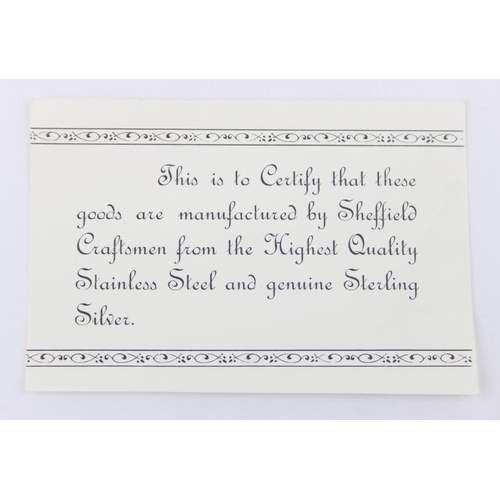 1008 - A boxed set of six silver handled cake forks, marked for Sheffield 1965 by Harrison Brothers, boxed ... 