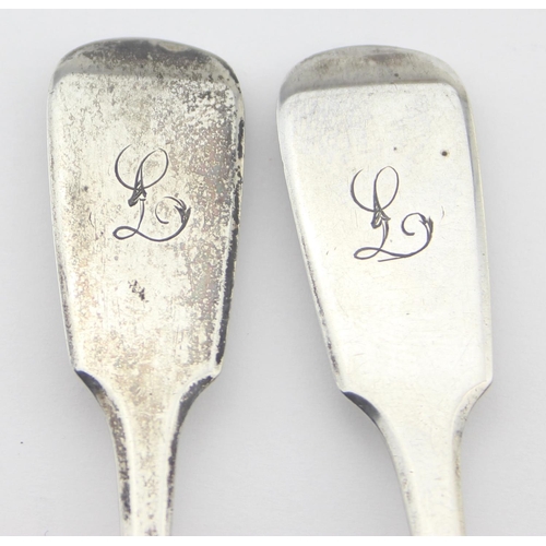 1044 - A pair of Victorian silver salt spoons, Exeter 1848 by Robert Williams & Sons (Robert, James & Josia... 