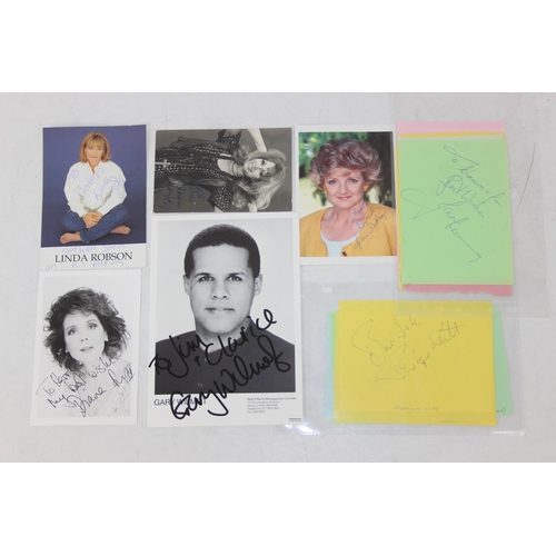 529 - Autographs; Actors - British stage and screen star signed publicity photos to include Joanna Lumley,... 