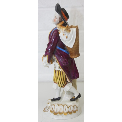 1608 - Three assorted antique porcelain figures, to inc a woman with horses and two figurines, all likely C...