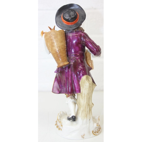 1608 - Three assorted antique porcelain figures, to inc a woman with horses and two figurines, all likely C...