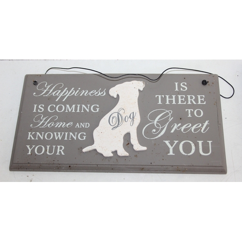Qty of assorted vintage motto signs, to inc wooden and metal, and some ...