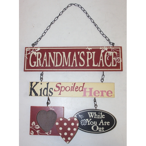 Qty of assorted vintage motto signs, to inc wooden and metal, and some ...