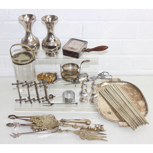 Qty of assorted interesting silver plated items to inc antique pieces ...