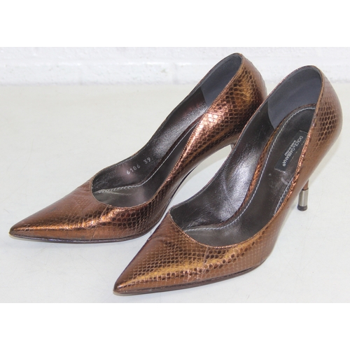 247B - Dolce & Gabbana - vintage pointed toe stiletto heels, bronze snakeskin, EU size 39, UK size 7