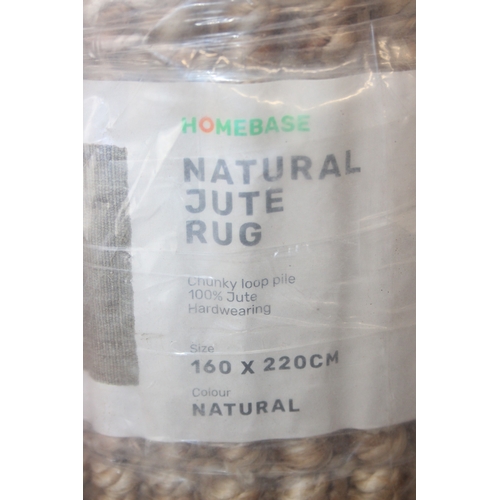 256A - Homebase jute rug, 200cm x 160cm, in original packaging