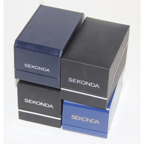 1331 - Four assorted Sekonda Chronograph watches, all boxed, three with stainless steel cases and straps, o... 