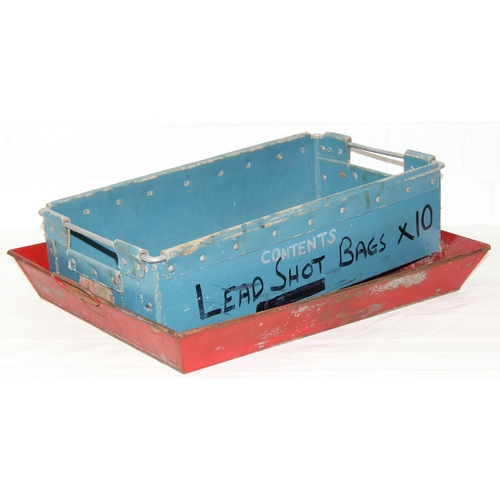234 - A vintage red painted metal Coca-Cola serving tray and an RAF storage box, the tray 52cm x 37cm