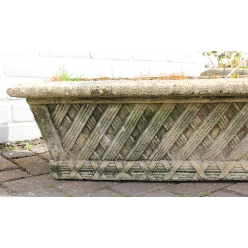 307A - Pair of woven effect concrete planters, 88cm x 38cm x 25cm [2]