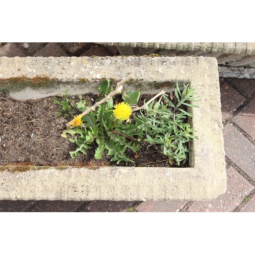 307A - Pair of woven effect concrete planters, 88cm x 38cm x 25cm [2]