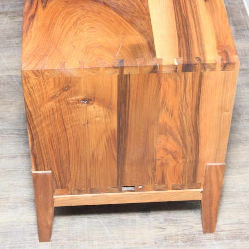28A - Sebastian Cox, a bespoke made designer wooden sideboard with two sliding doors, 180cm x 40cm x 50cm