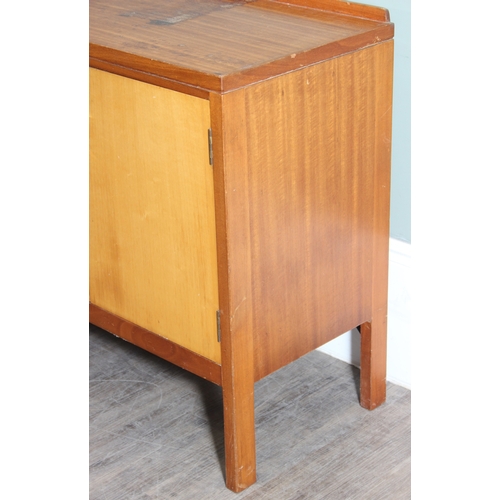 15 - A retro Remploy sideboard with two door cupboard and four drawers, dated 1968 to reverse, 138cm x 46... 