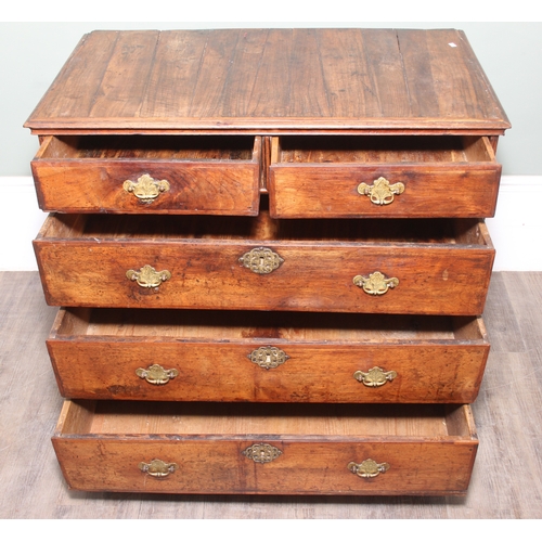 Antique Georgian two over three chest of drawers with brass drop ...