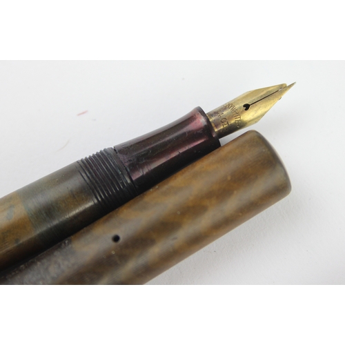 Ten assorted vintage fountain pens all with 14ct gold nibs, examples to ...