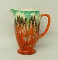 A Clarice Cliff, Bizarre, pottery jug decorated in the 'Cherry Blossom' pattern, printed mark, 15cm ... 