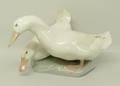 A Royal Copenhagen porcelain model of a pair of ducks, number 412, printed and painted marks, 32 by ... 