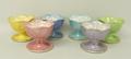 A group of six Maling lustre leaf moulded sundae dishes, 9cm high.