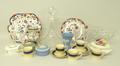 A quantity of ceramics and glass including a ship's decanter, Minton plates, Wedgwood jasperware and... 