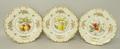 A set of Minton porcelain cabinet plates painted, by J Kalisz, with fruit within an ivory border, gi... 