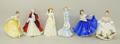 A group of Royal Doulton porcelain figures modelled as Spring Song, HN3446, Country Rose, HN3221, Su... 