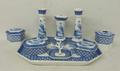 A Corona Ware, early 20th century, pottery toilet set decorated in the Chantilly pattern, comprising... 