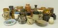 A quantity of Studio pottery jugs, vases and dishes including a Somersham pottery vase. (23)
