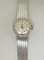 An Omega 18ct white gold and diamond set lady's wristwatch, silvered dial, diamond set bezel on an 1... 