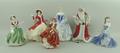 A group of Royal Doulton porcelain figures, comprising; Top o' the Hill HN4778, Susan HN4532, Victor... 
