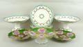 A porcelain part dessert service, possibly George Jones, late 19th century, painted and gilded with ... 
