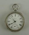 A Victorian silver open faced, pair cased, key wind gentleman's pocket watch, enamelled dial bearing... 