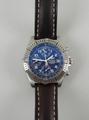 A Breitling gentleman's Blackbird chronograph wristwatch, blue dial bearing Arabic numerals, three s... 