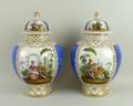 A pair of Dresden, Helena Wolfson, porcelain vases and covers, late 19th century, of baluster form r... 