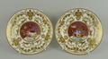 A pair of Crown Derby porcelain tea plates, late 18th century, possibly painted by William Billingsl... 