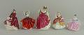 A group of Royal Doulton porcelain figures, comprising; Rebecca HN3414, Christine HN3269, Karen HN23... 