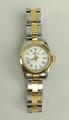 A lady's Rolex Oyster Perpetual stainless steel and gold plated wristwatch, no. 78343, white dial be... 