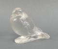 An R Lalique frosted glass paperweight, 'Moineau Fier', etched mark, 10cm long.