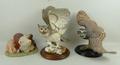 A Franklin Mint porcelain figure of The Spectacled Owl, 34 by 28 by 34cm high, and The Great Horned ... 