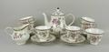 A Wedgwood porcelain part tea service decorated in the 'Swallow' pattern, comprising tea pot, sugar ... 