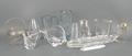A quantity of glassware, comprising a Waterford crystal model of the SS Titanic, six stem vases of v... 
