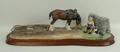A Border Fine Arts sculpture 'Ploughman's Lunch', limited edition no 471/1750, on a wooden stand, 49... 