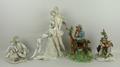 A Lladro porcelain figure of a male and female ballerina embracing, 36cm high, another of a boy and ... 