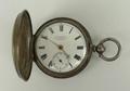 An Irish silver gentleman's pair cased, open faced, key wind pocket watch, enamel dial bearing Roman... 