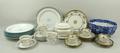 A quantity of ceramics including three Pinder Bourne dessert and seven soup plates with crest and mo... 
