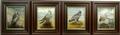 A set of four Wallendorfer porcelain plaques printed and painted with birds, comprising Steppe Eagle... 