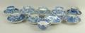A quantity of Spode and other porcelain coffee cans or cups and saucers, early 19th century, decorat... 