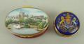 A Halcyon Days enamel box 'The Golden Jubilee Christmas 2002, Presented by Her Majesty The Queen', a... 