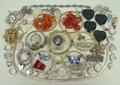 A quantity of Victorian and later silver and costume jewellery including lockets, a charm bracelet, ... 