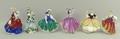 A group of Royal Doulton miniature figures, comprising; 'Fair Lady' HN3336, 'Autumn Breezes' HN2180,... 