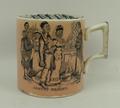 A Staffordshire pottery mu, mid 19th century, transfer decorated in black with 'Sambo's Courtship' a... 