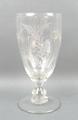 A Victorian clear glass rummer or ale glass with knopped stem and wheel etched fern design, 21cm hig... 